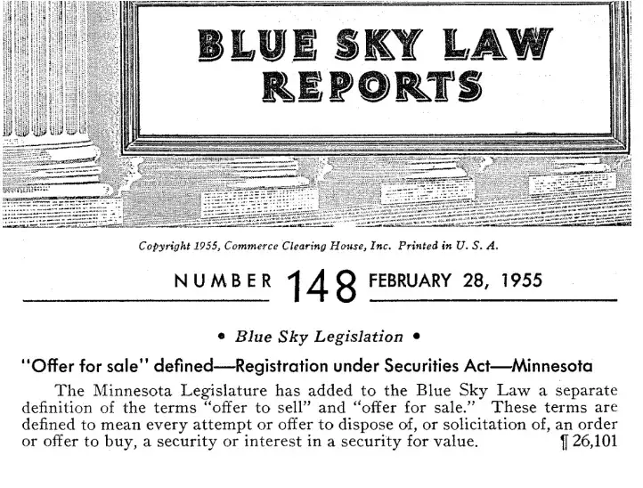 Blue Sky Law Data