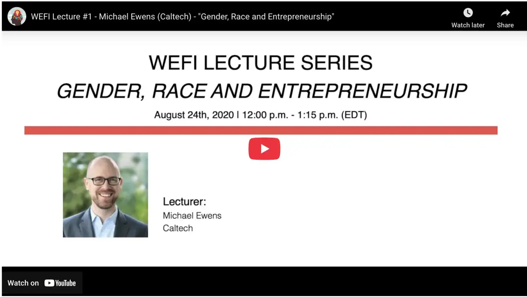 Gender, Race and Entrepreneurship Lecture